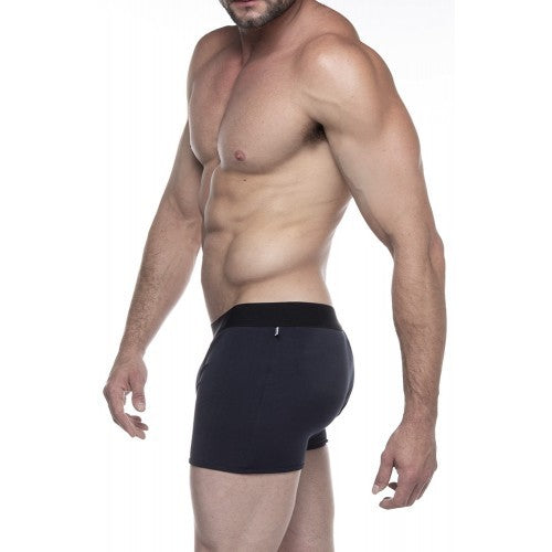 Cueca Boxer preta com enchimento no bumbum