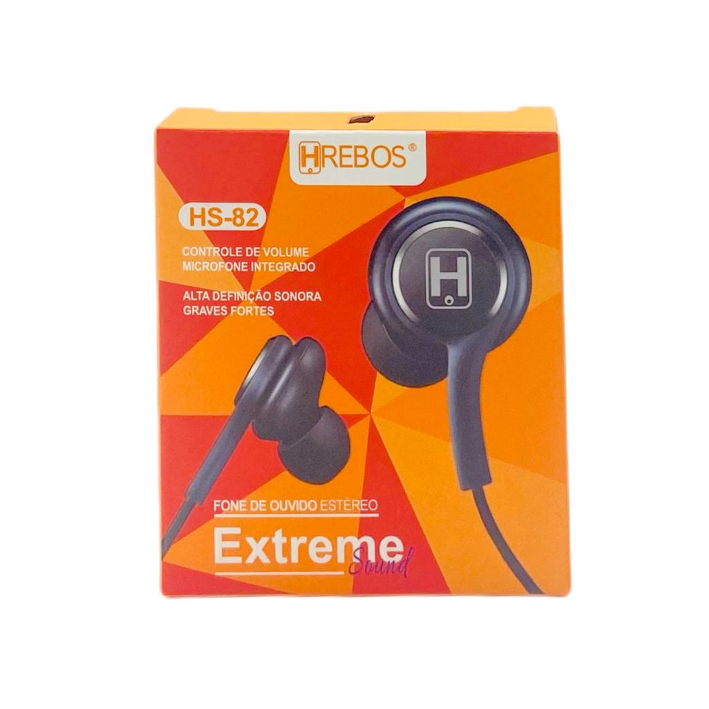 Fone de Ouvido P2 Hrebos Com Fio Extreme Sound HS-82