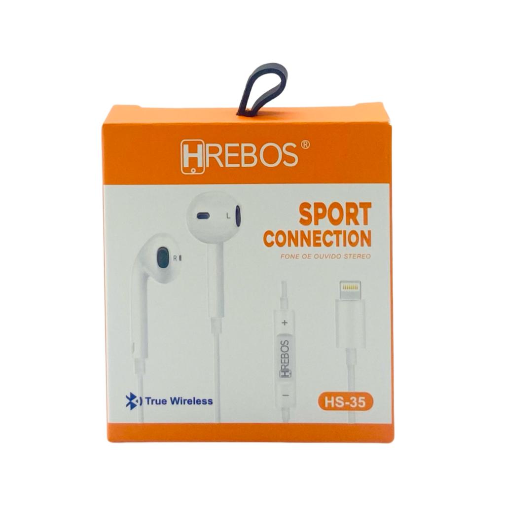 Fone de Ouvido Hrebos Para Lightning Com Fio Estéreo HS-35