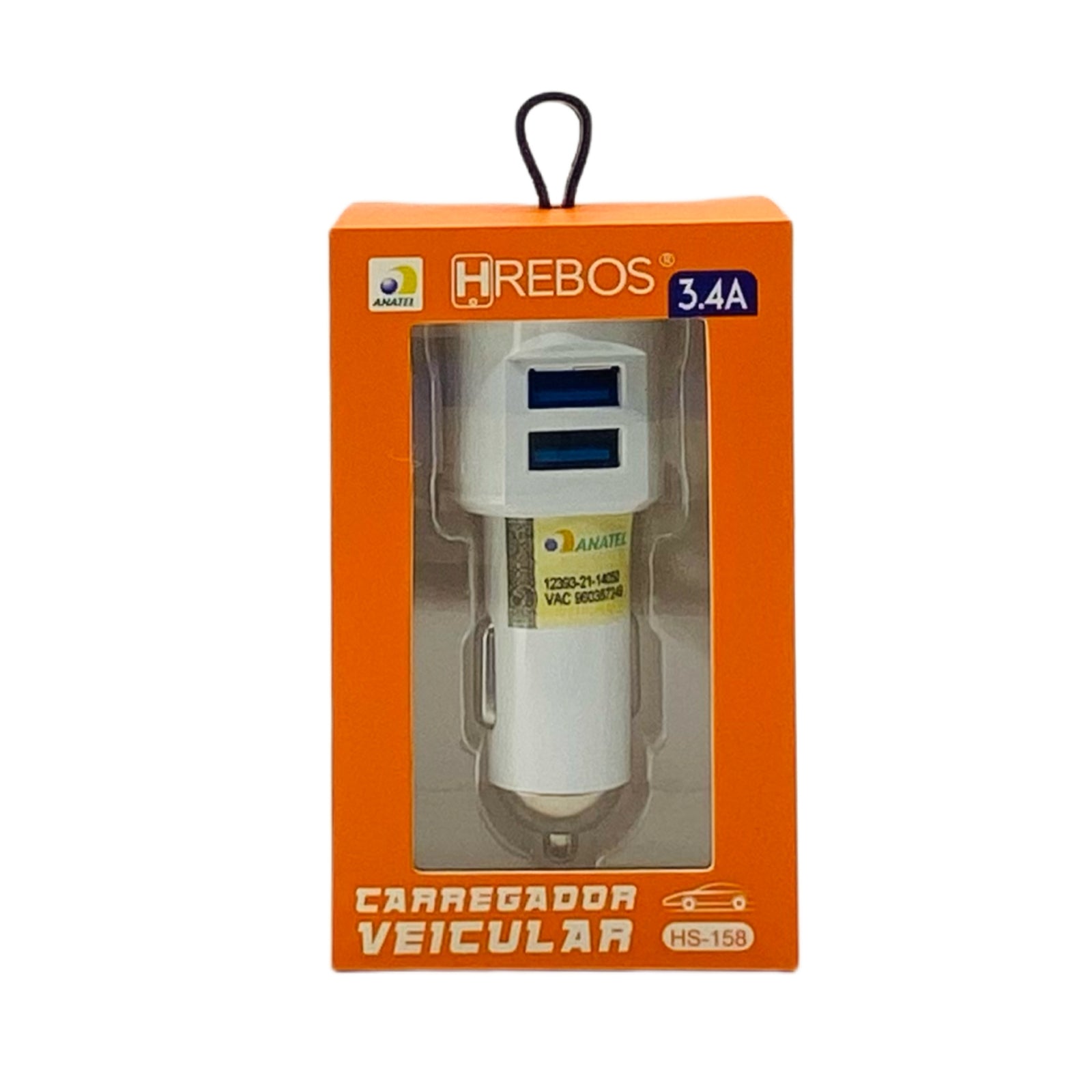 Fonte Veicular Hrebos Com Duas Entradas USB 3.4A HS-158