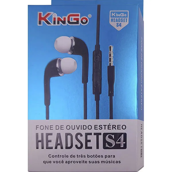 Fone de Ouvido P2 Kingo S4 Com Fio Estéreo Preto