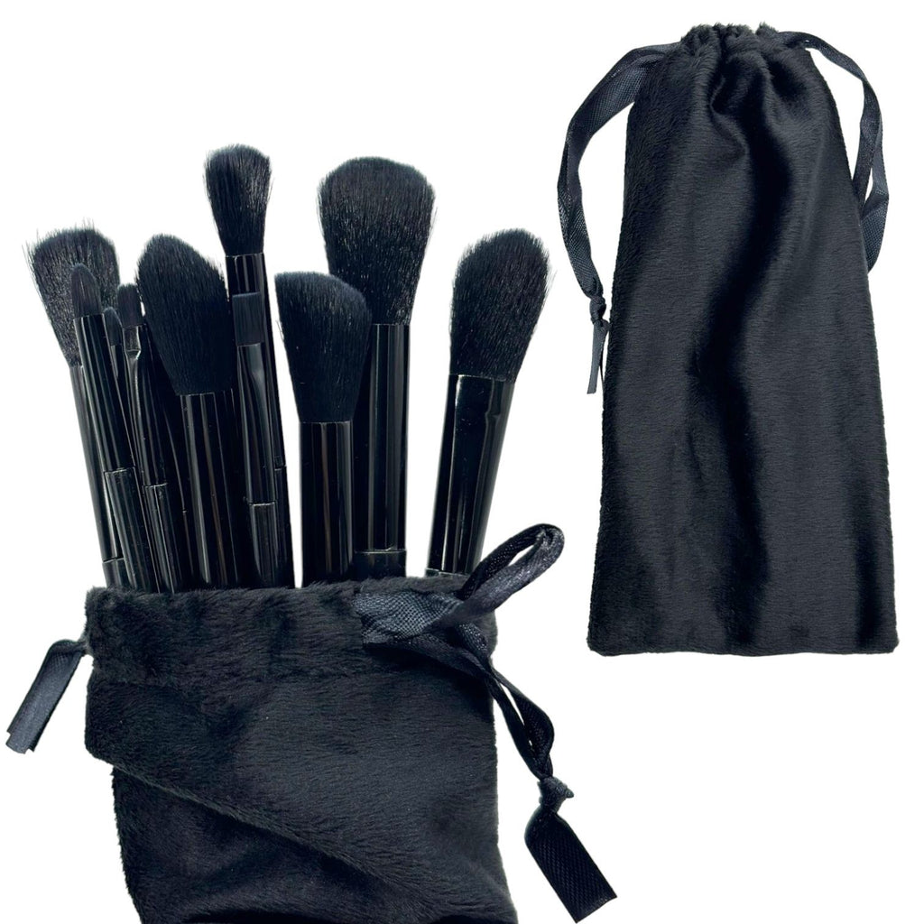 Kit Completo com 12 Pinceis de Maquiagem Make Com Saquinho de Veludo