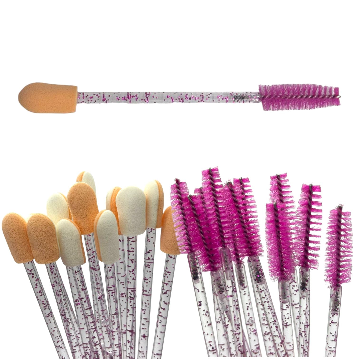 Kit 12 Escovinhas de Cílios com Aplicador de Sombra