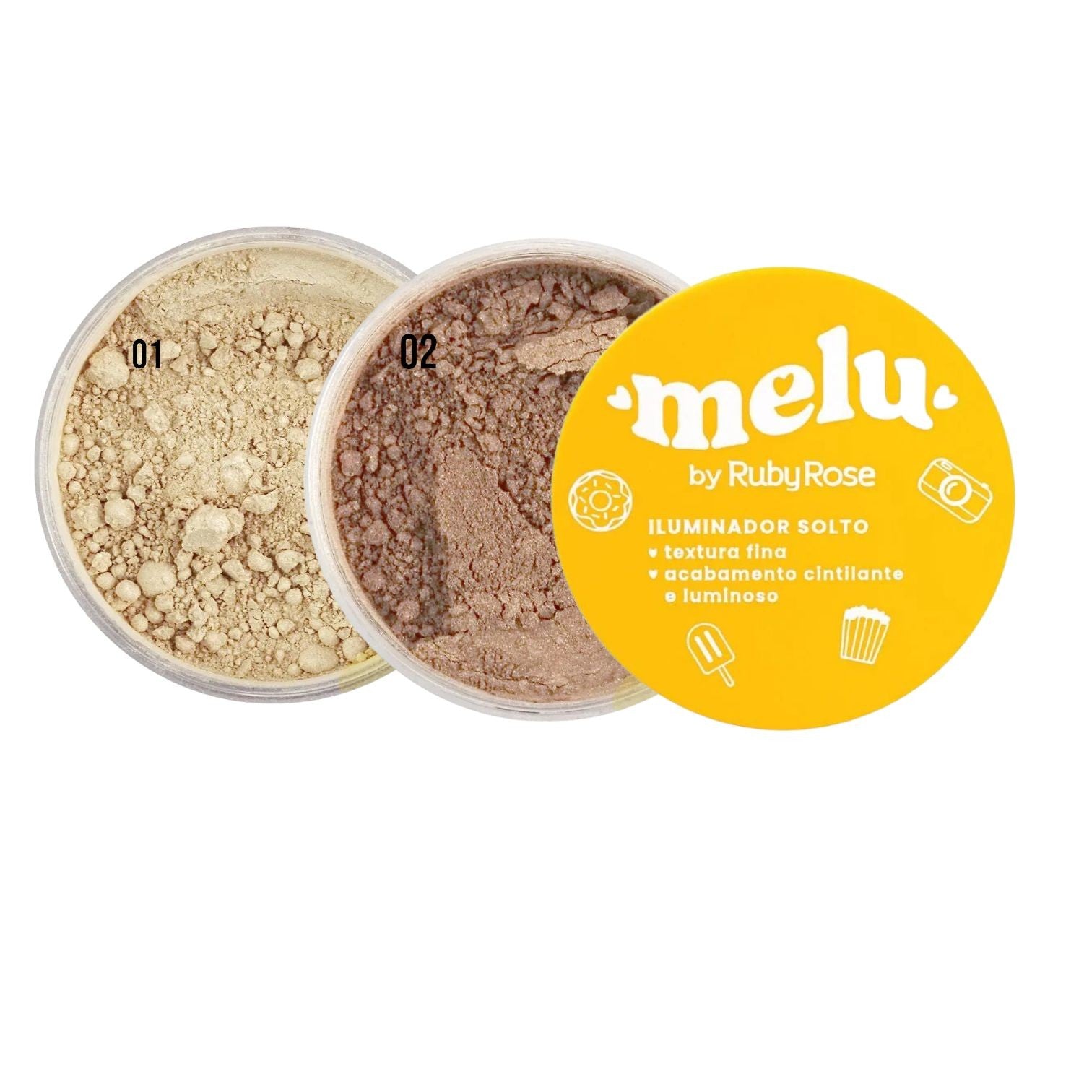 Iluminador Solto Melu Ruby Rose Cores:02