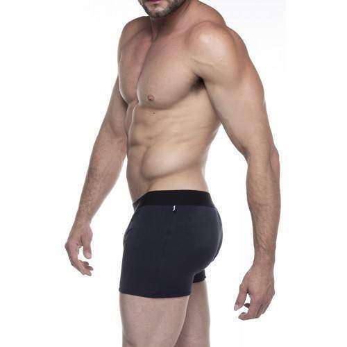 Cueca Boxer preta com enchimento no bumbum