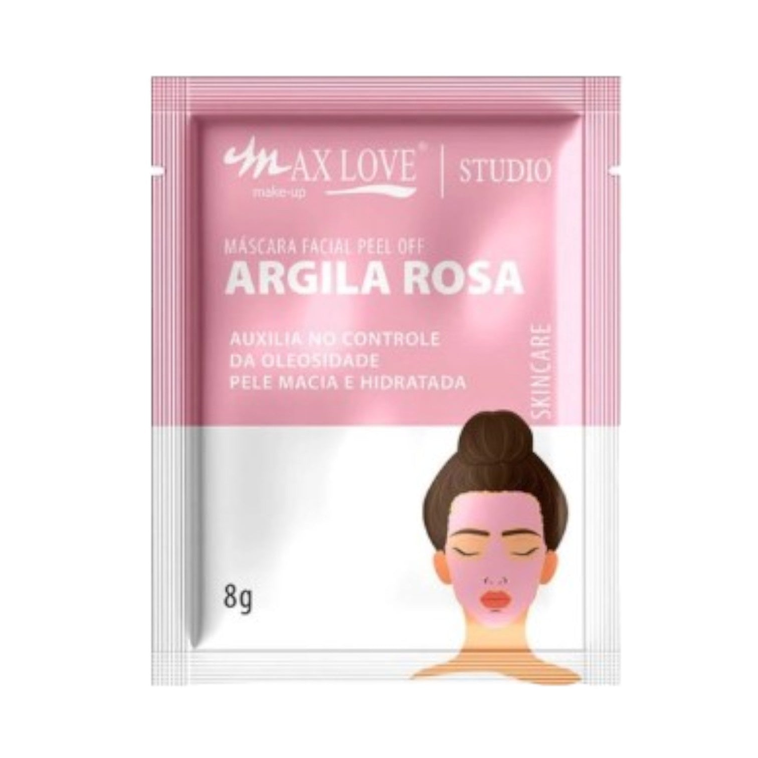 Máscara Facial Peel Off Argila Rosa Sachê Max Love