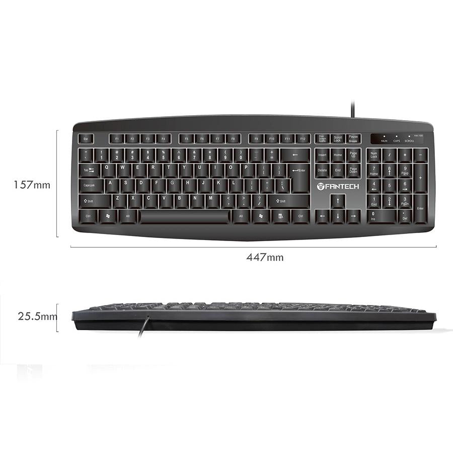 Kit Teclado e Mouse Teclas Silenciosas Fantech KM-100