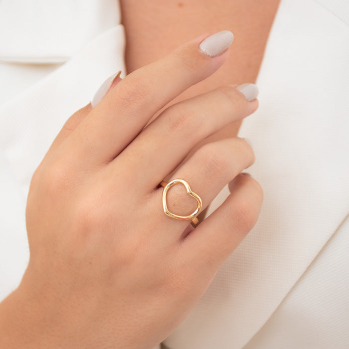 ANEL CORAÇÃO VAZADO