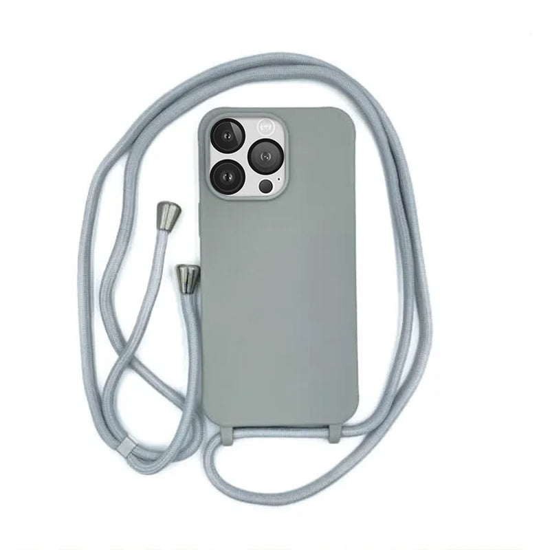 Capa com Alça para iPhone - Cinza Modelo do iPhone:15 Pro Max