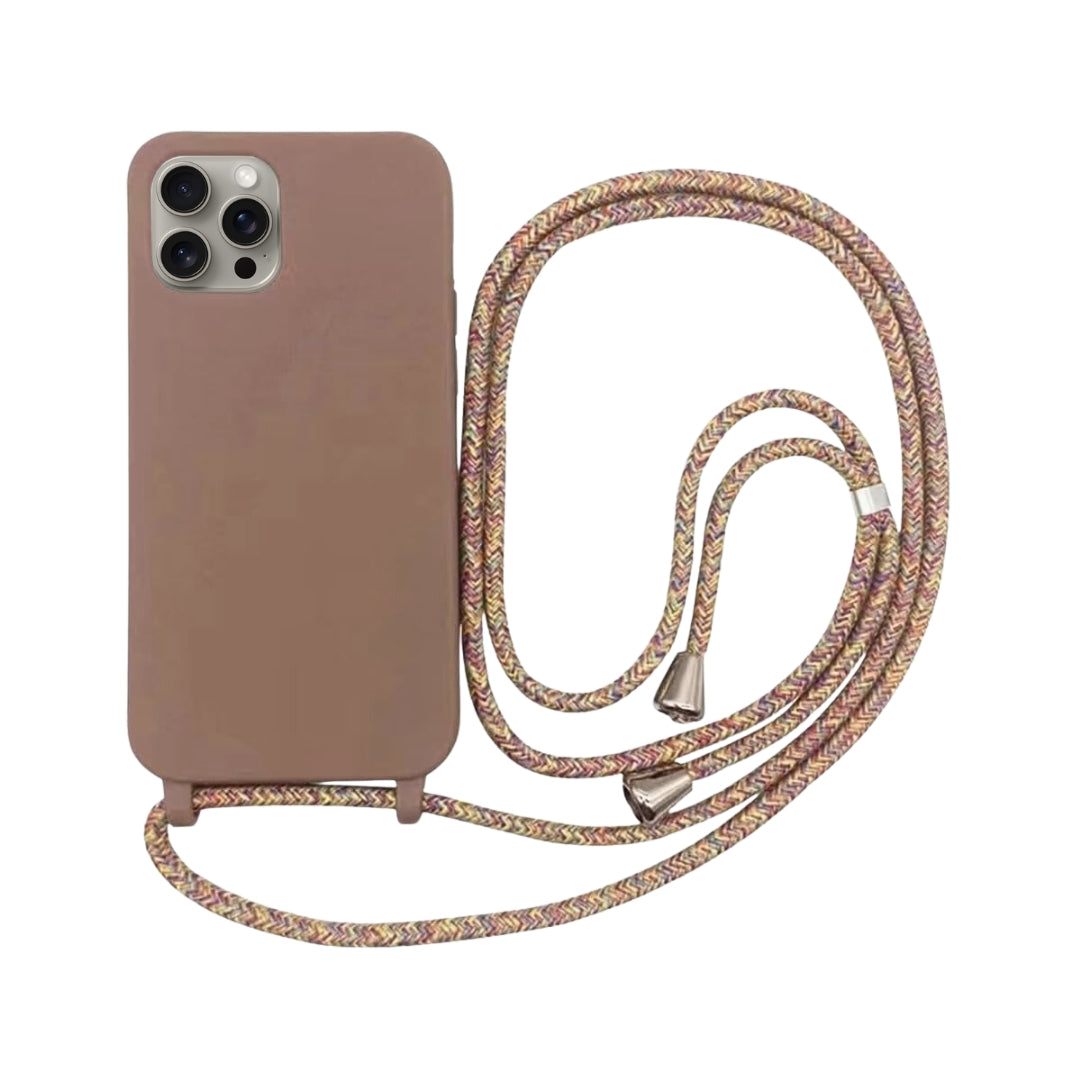 Capa com Alça para iPhone - Marrom Modelo do iPhone:14 Pro max