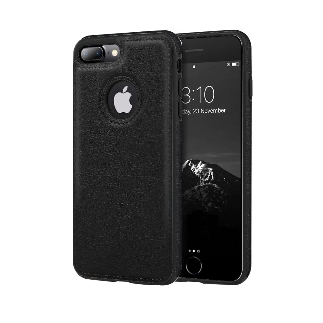 Capa Couro para iPhone - Preto Modelo do iPhone:7 e 8 Plus