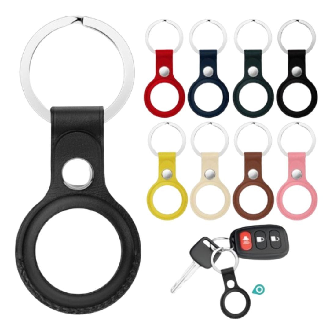 Capa de Couro para AirTag Cor :Cinza