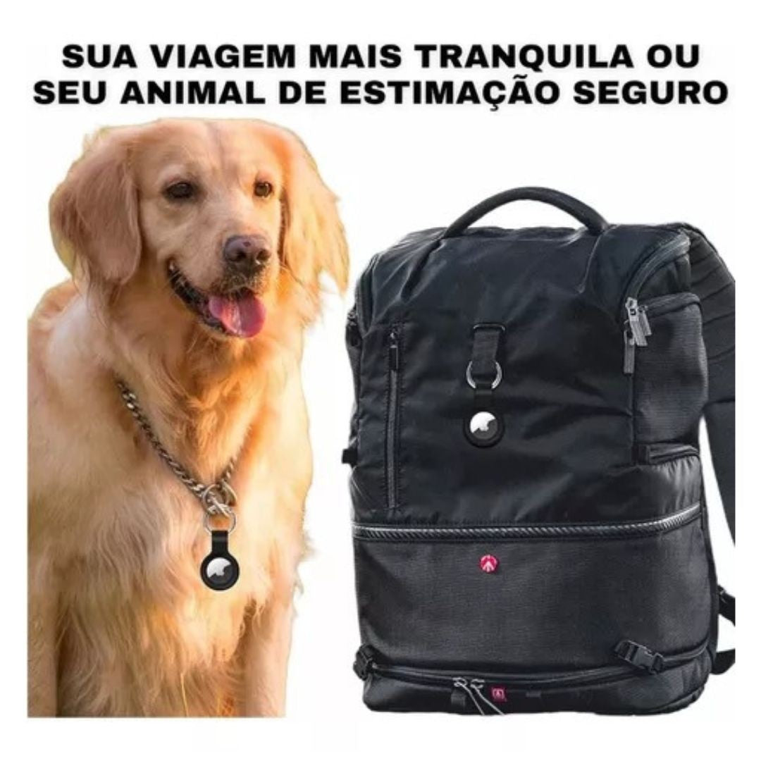 Capa de Couro para AirTag Cor :Cinza