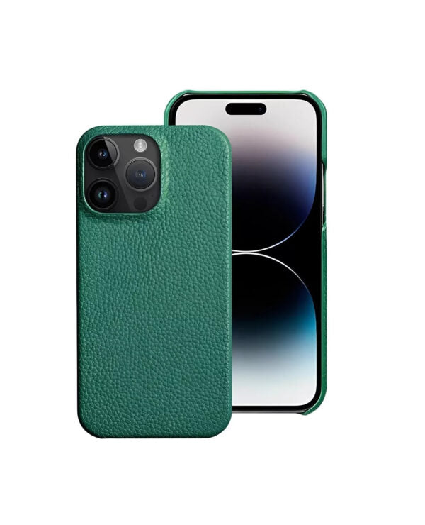 Capa Couro Premium para iPhone - Verde Modelo do iPhone:12 / 12 Pro