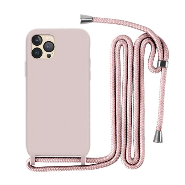 Capa Com Alça para iPhone - Rosa Modelo do iPhone:13 Pro