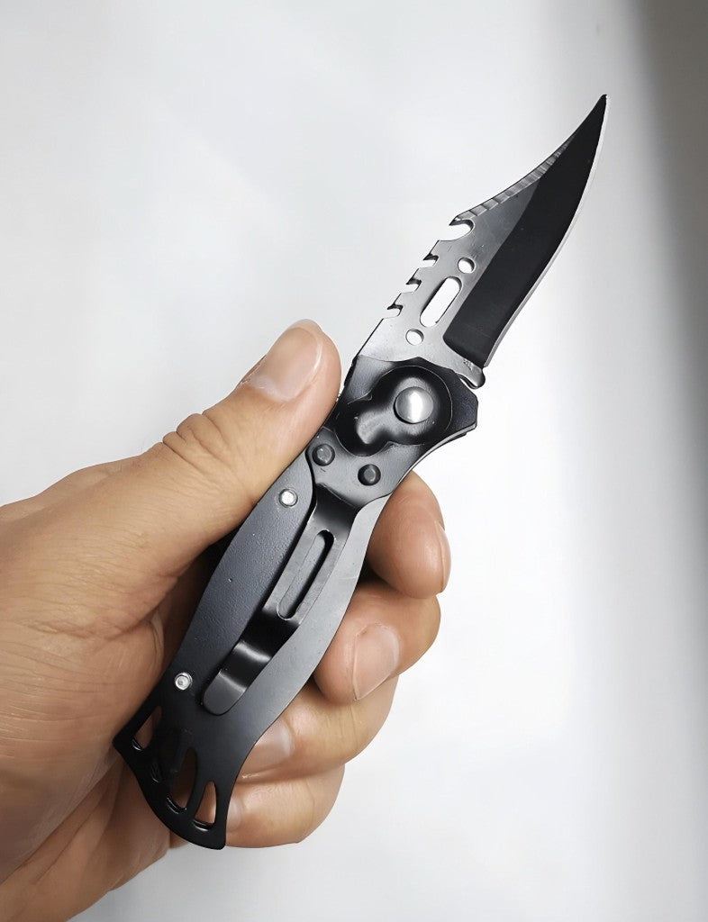 Canivete Automático Aço Inox Multiuso Com Clip Idea ID-0533C