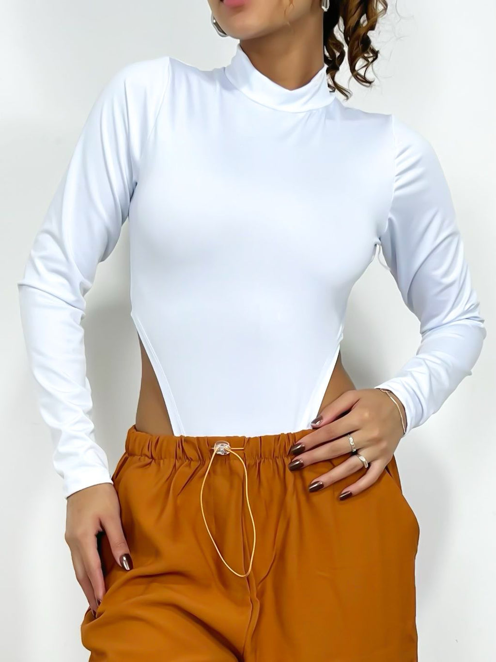 Body Feminino em Suplex Cavado Manga Longa Gisele Ref. 1482