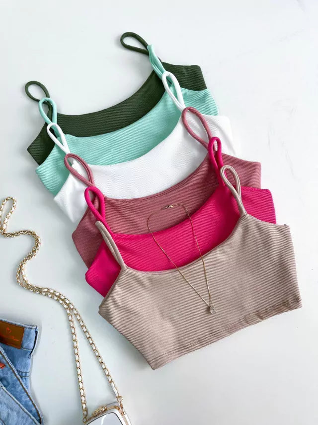 Cropped em Ribana Alça Fina Tiane Ref. 991