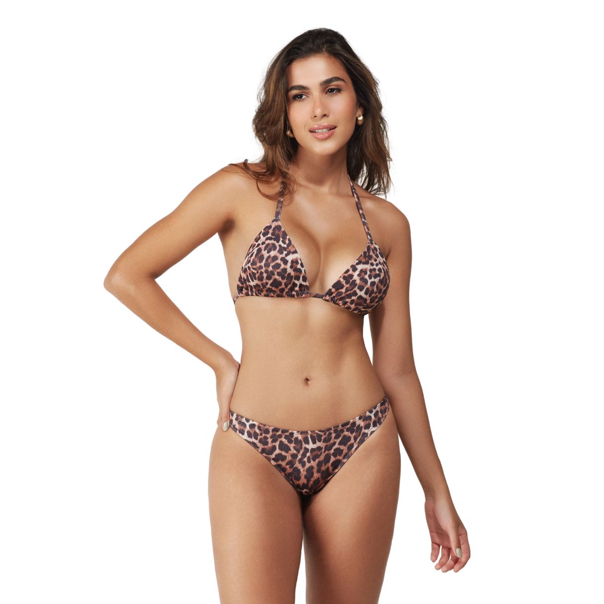 Biquini Cortininha Animal Print, Calcinha Média, Bojo Removível L'evo