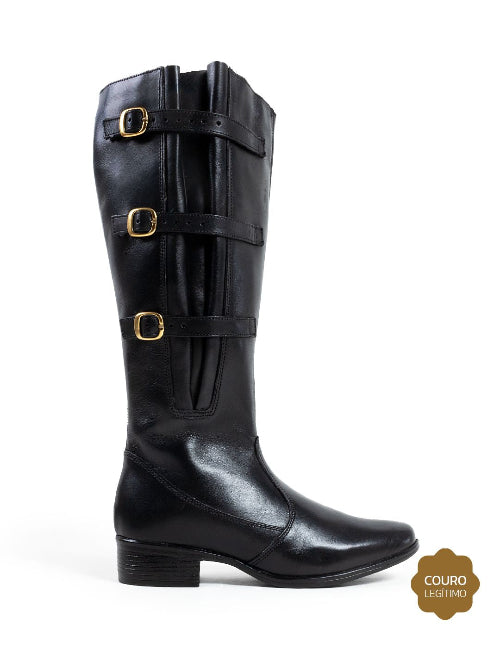 Bota em couro sintético preto