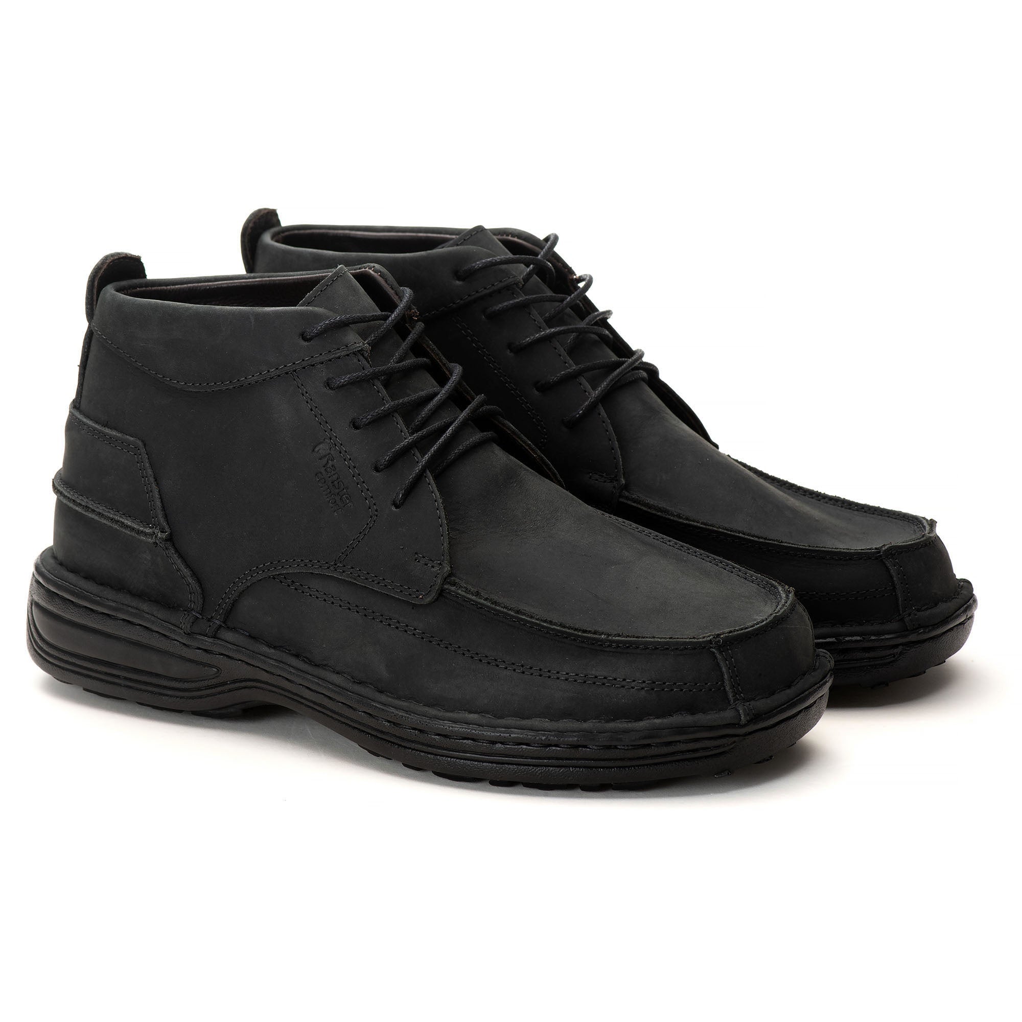 Coturno Casual Conforto Couro Preto