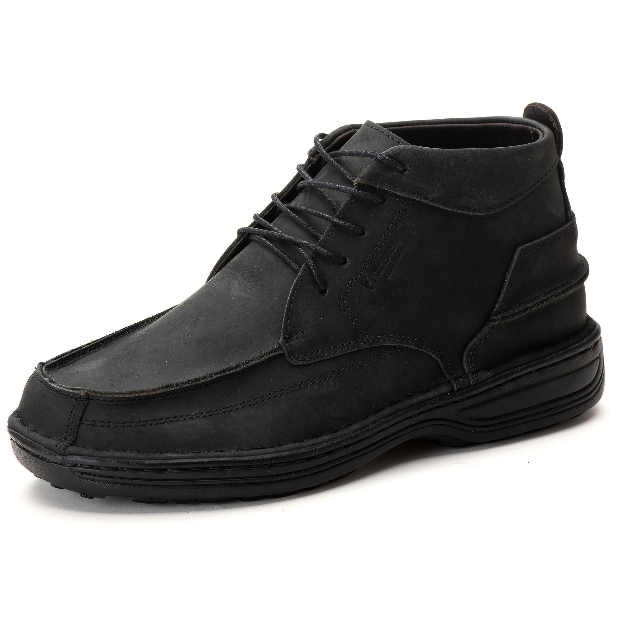 Coturno Casual Conforto Couro Preto