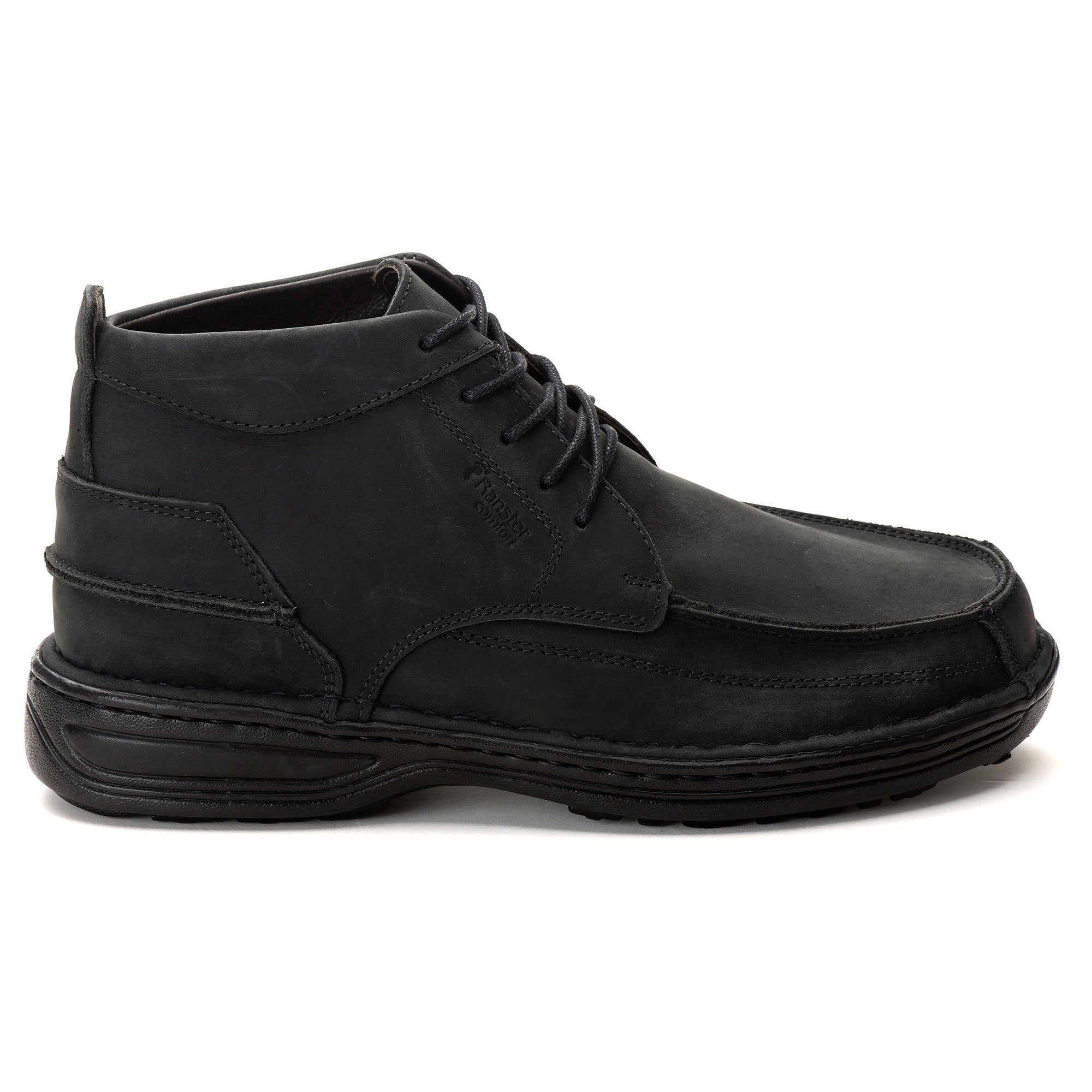 Coturno Casual Conforto Couro Preto