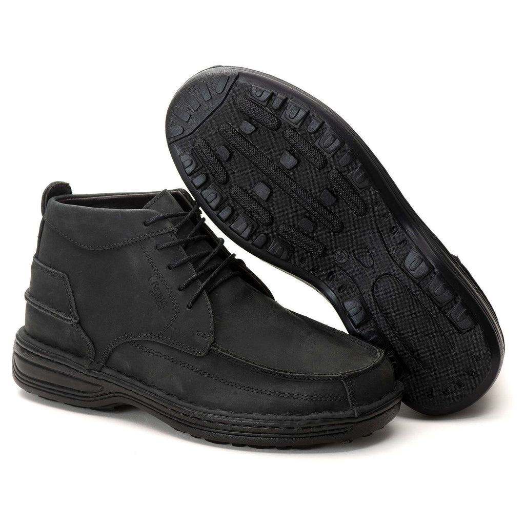 Coturno Casual Conforto Couro Preto