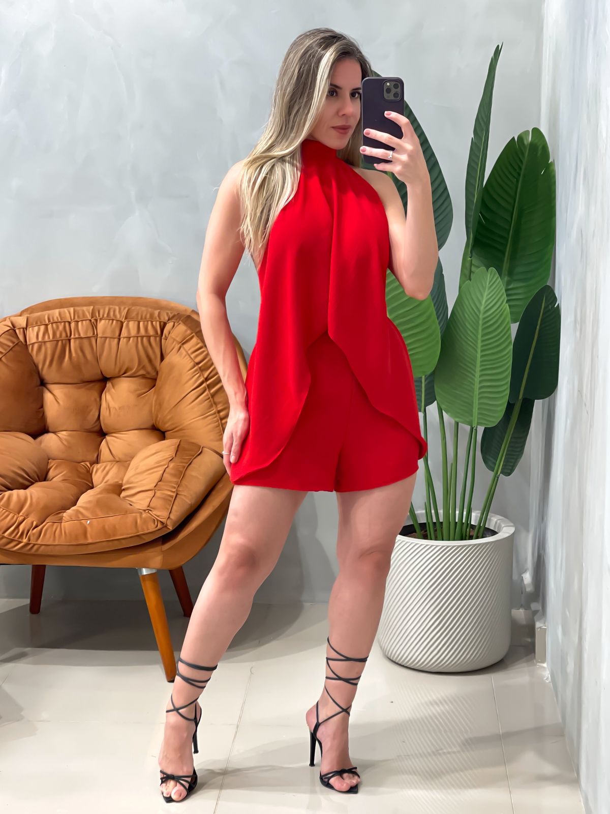 Macaquinho em Duna Assimétrico Frente Única com Amarração Isabela Ref. 1777